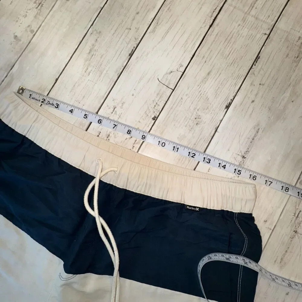 Men's Two-Tone Navy and Cream Swim Trunks